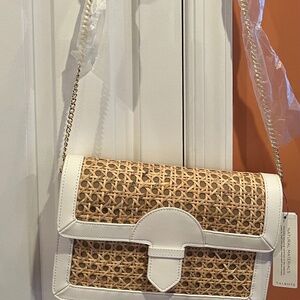 Talbots White Rattan Clutch